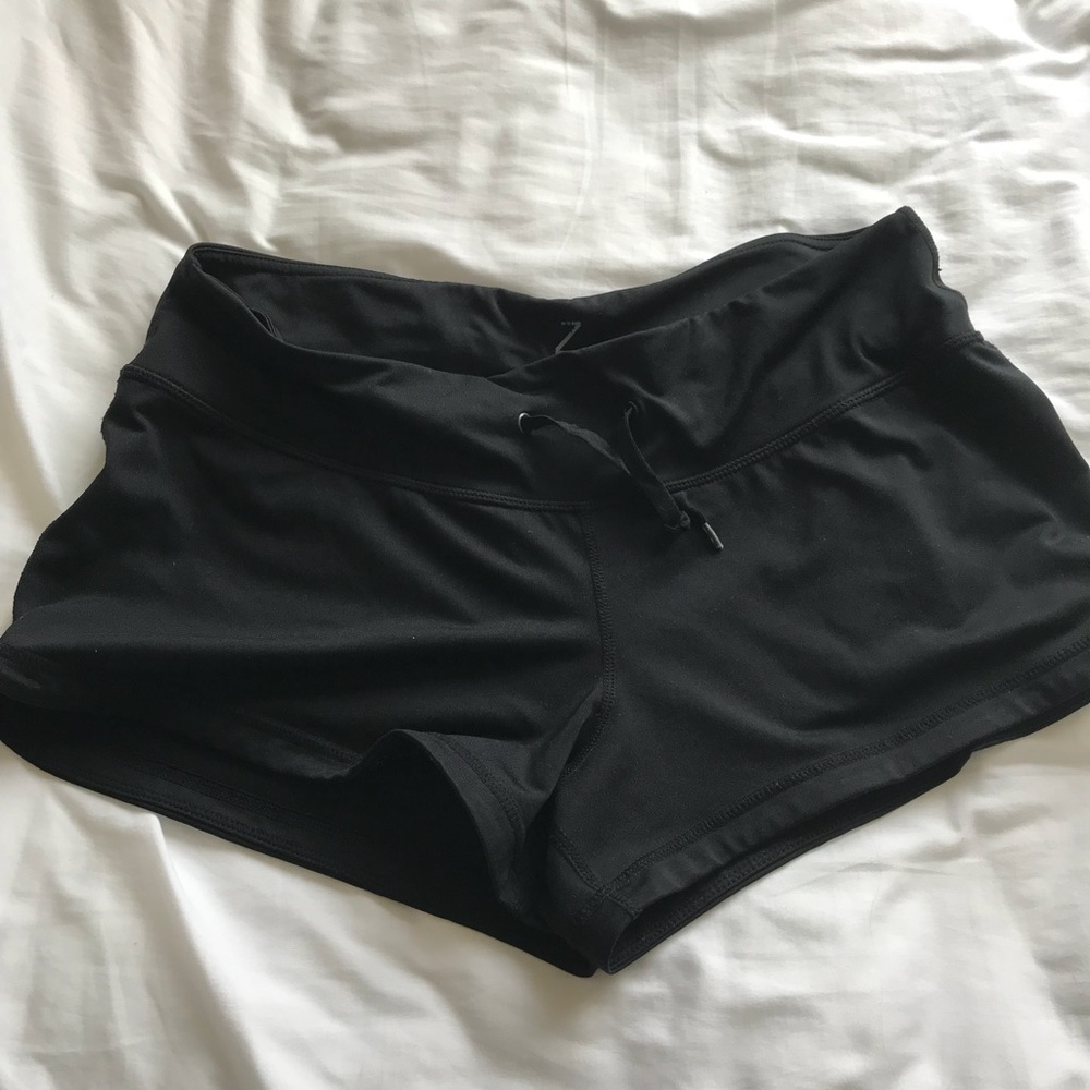 zella, black, short shorts